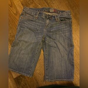 GAP Blue Denim Shorts with Red Stitching